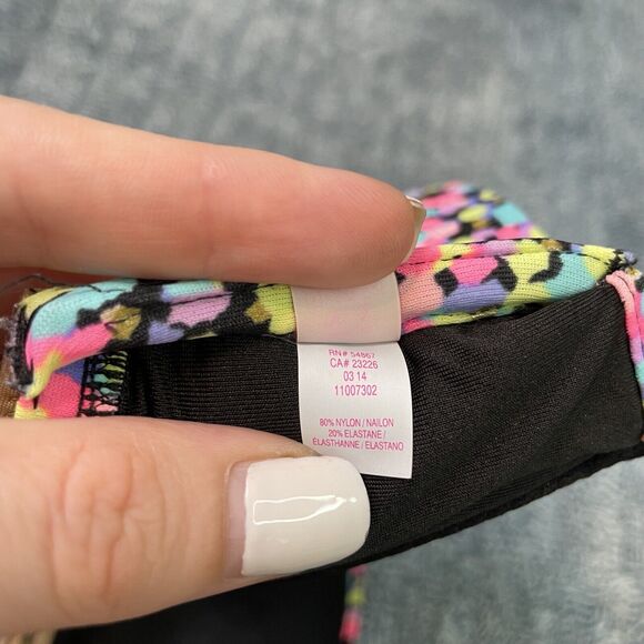 Victoria's Secret Bikini Top 32C Confetti Rainbow Gold Foil Strappy Swim Top - Picture 7 of 7